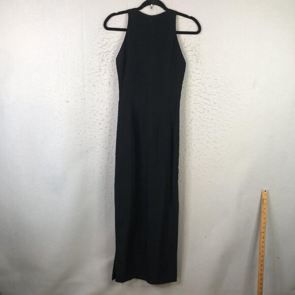 Cache Dress Womens 4 Black Beaded Side Panels Sleeveless Evening Gown Formal Y2K - Picture 2 of 16
